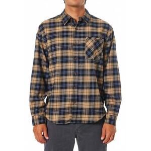 NEW KATIN derek flannel shirt in polar navy